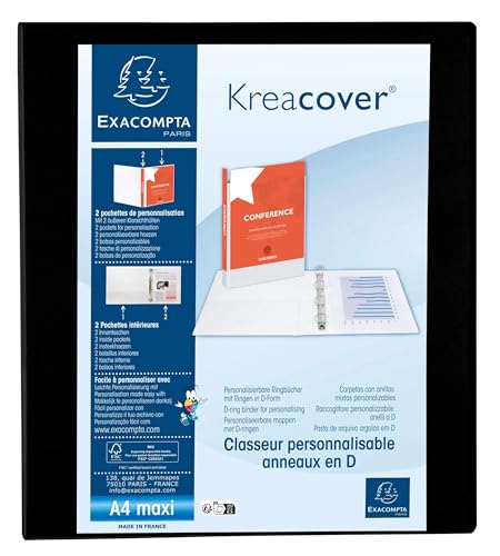 Classeur à pochettes 4 anneaux D 40mm Krea Cover A4 maxi rembordé