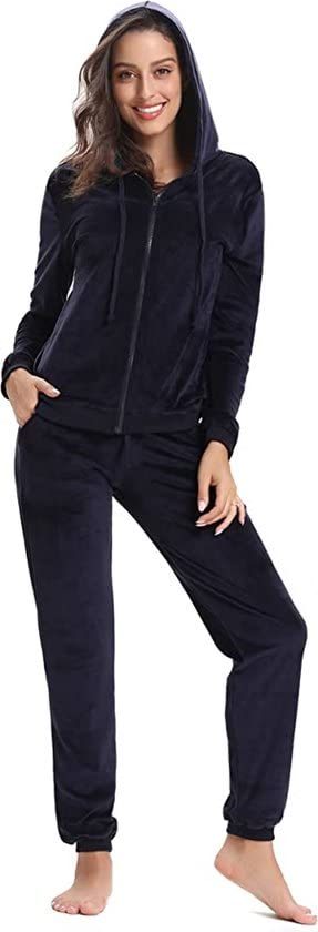 Survêtement bleu femme taille M ensemble vêtement d'intérieur extensible et doux