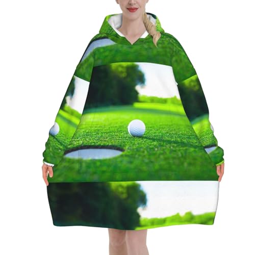 Sweat à capuche en flanelle de golf doux style couverture oversize