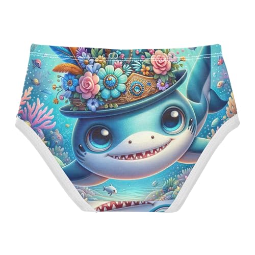 Toddler Girls Underwear 2t Cotton Girl Panties Cute Stylish Kids Undies Briefs Playful Cute Cartoon Shark2