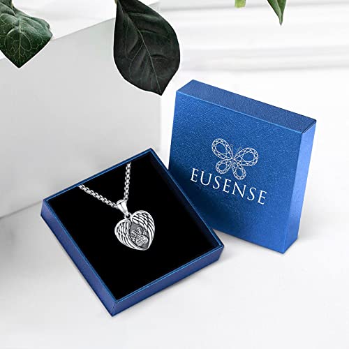 Locket Necklace For Women That Hold Pictures Dog Pet Cat Heart Locket Necklace Paw Print Locket Necklace Wings Photo Lockets Pendant With Double Picture Inside Women's Lockets Female Small Metal Heart Shaped Locket Small 925 Sterling Silver Lovket #TOP4