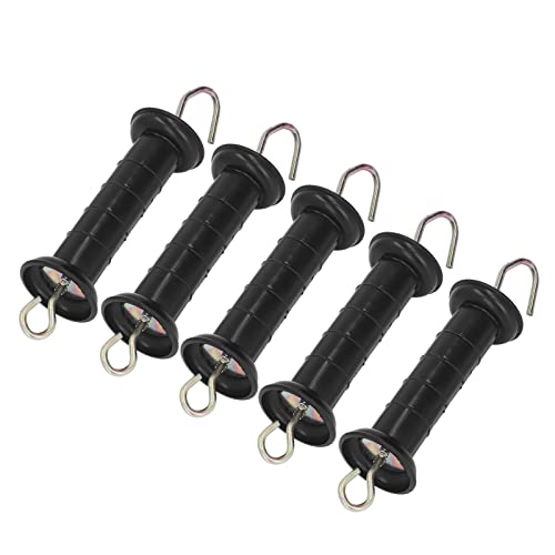 TOPINCN Electric Fence Gate Handle, Insulated Gate Grip Bar with Metal Hook Heavy Duty Gate Handle Spring Gate Kit for Farm Pasture