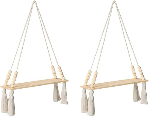 Miniatura 3 de Estantes flotantes para pared, estantes de madera, juego de 2 estantes rústicos, decoración de pared, estante de almacenamiento para sala de estar,