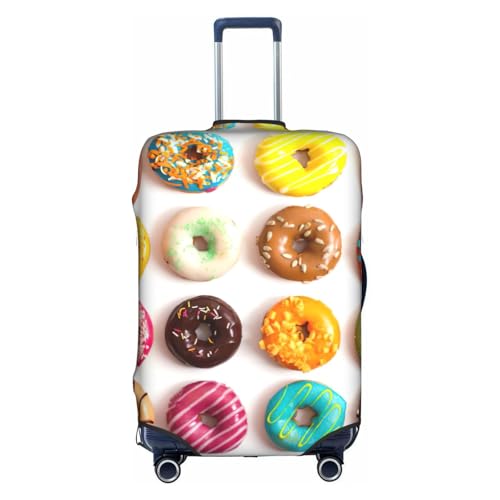 Different Flavors Of Doughnuts Print Travel Elastic Suitcase Luggage Baggage Cover Protector, Washable And Anti-Scratch