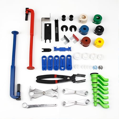Image of Kuntech 45pcs Master Quick Disconnect Tool Set, Fuel Line Disconnect Tool Kit for Automotive A /C Fuel & Transmission Systems, Transmission Line Disconnect Tool Compatible with Various Automotives