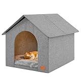 Indoor Dog House with Washable Plush Cushion,Large Size for Medium Dogs & Large Cats