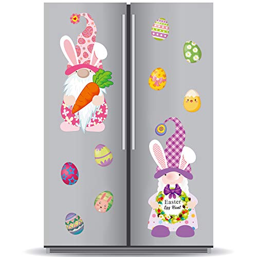 33 Pieces Easter Gnomes Decorative Refrigerator Magnet Set Novelty Easter Eggs Magnet for Automotive Car Fridge Decorations Magnetic Accessories Holiday Decor 10 Designs