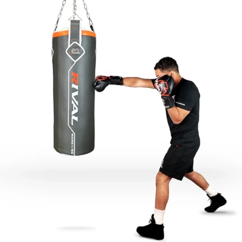 RIVAL Boxing Mark-I 50 lb Heavy Bag, 36" x 13", Pre-Filled with Recycled Shredded Material, Microfiber Outer Shell