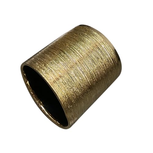 FUTUREORYY Zylindrischer Dekorativer Blumentopf Aus Keramik Goldener Übertopf Für Sukkulenten Blumenvase Für Schreibtisch Haushalt Und Wohnzimmer