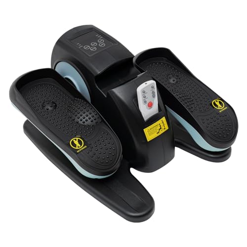 Entrenador elíptico, mini entrenador elíptico eléctrico, base motorizada, entrenador elíptico para personas mayores, ejercicio de ocio, entrenador de piernas portátil, 60 W (azul)