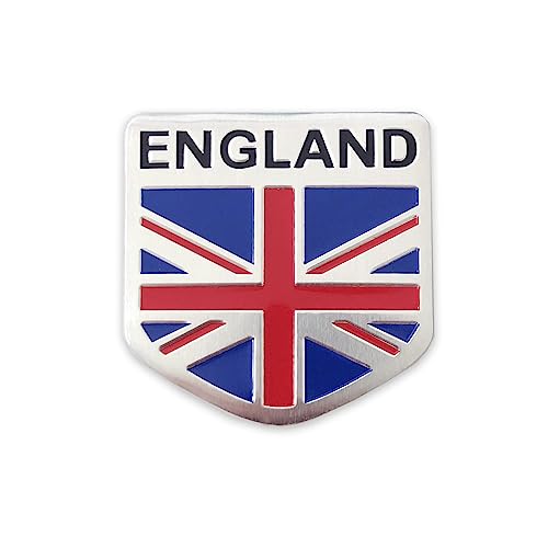 Image of British Flag Car Sticker England UK Flag Aluminium Car Stickers Auto Decals for Trucks Motorcycle Car Union Jack Flag Emblem Decal Badge International Flags Country Flags 1.97 inch (British)