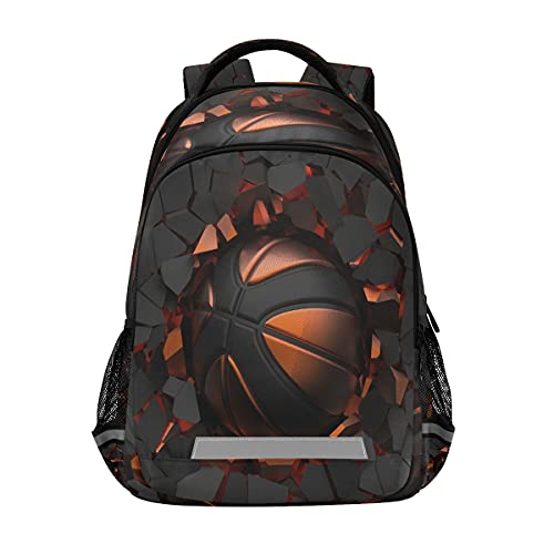 YoCosy Mochila esportiva de basquete com pintura artística, mochila escolar, laptop, mochila casual para adolescentes, meninas, meninos, homens, viagens universitárias, Multicor, 16.7x11.6x6.9 inch,