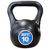 BSFIT Pesa Rusa. pesa kettlebell de Hormigón con Mango Ergonómico. Mancuerna Kettlebell para Entrenamiento Muscular en casa y Gimnasio. Dumbbell (10 KG)
