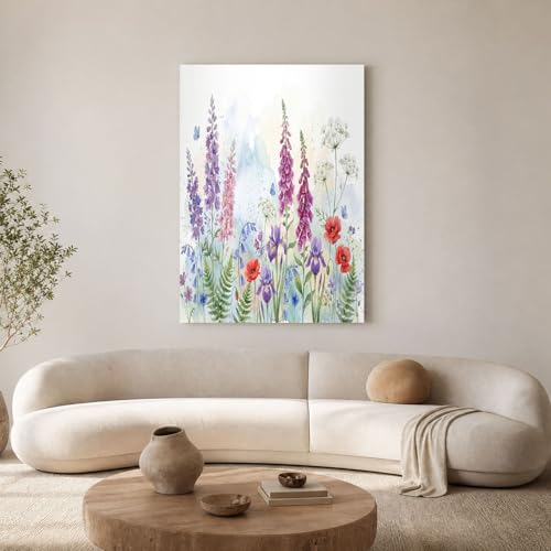 Toile fleurs d'iris créez une ambiance sereine au salon