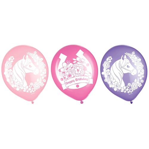 Image of Saddle Up Multicolor Latex Balloons - 12 inch (6 Pc) - Perfect for Western Themed Celebrations, Cowboy Birthdays & Rodeo Events