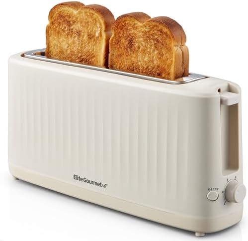 Elite Gourmet SLIMTOAST™ 2-Slice Long Slot Toaster, 1.5" Extra-Wi...