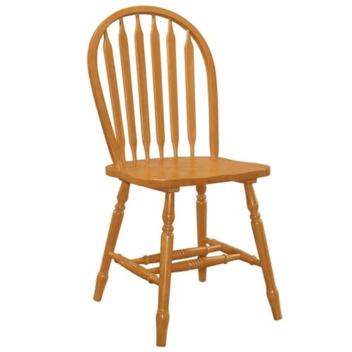 Sunset Trading Selections Windsor Arrowback Light Oak Finish Solid Wood | Set of 4 Sidechairs Dining Chairs, Standard Height (CM-820-LO-RTA-4) - Image 4