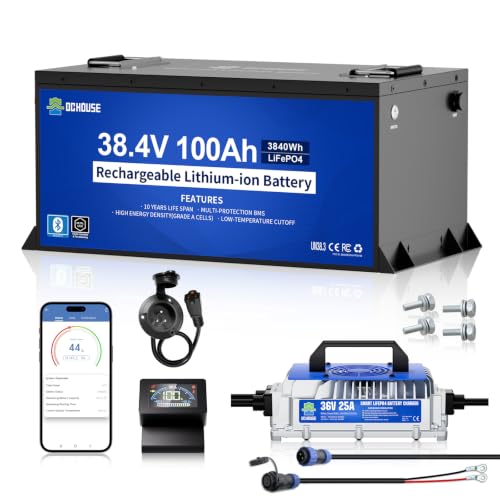 DC HOUSE Metal Case 36V 100Ah Pro Lithium Golf Cart Battery