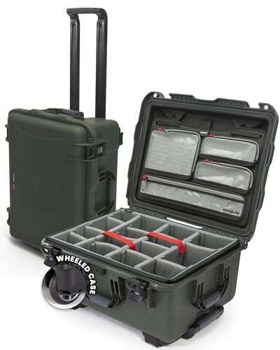 Image of NANUK 950 Pro Photo Kit - Waterproof Travel Camera Hard Case with Padded Dividers and Wheels, 22.8 inch x 18.3 inch x 11.7 inch, Dustproof and Impact-Resistant, Ideal for Heavy Loads - Olive