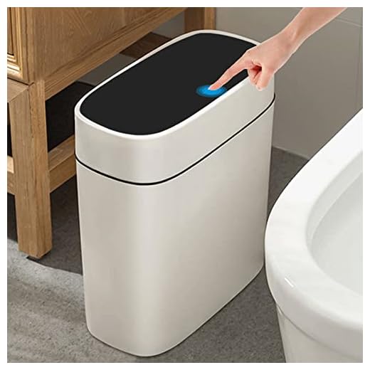 WOA WOA 14 Litre Trash Can with Press Top Lid | 3.7 Gallons Black Plastic Garbage Bin | Slim Wastebasket for Bathroom, Kitchen, Toilet, Office, Room, Bedroom