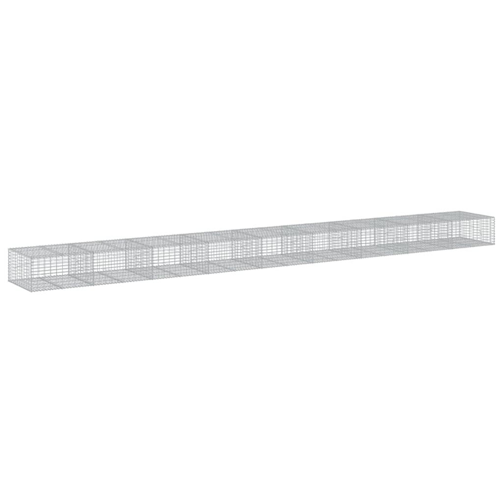 Gavión con tapa, 900 x 100 x 50 cm, cesta de piedra galvanizada | Cesta de piedra resistente para jardín para decoración de paredes de apoyo, privacidad y paredes de piedra decorativas.