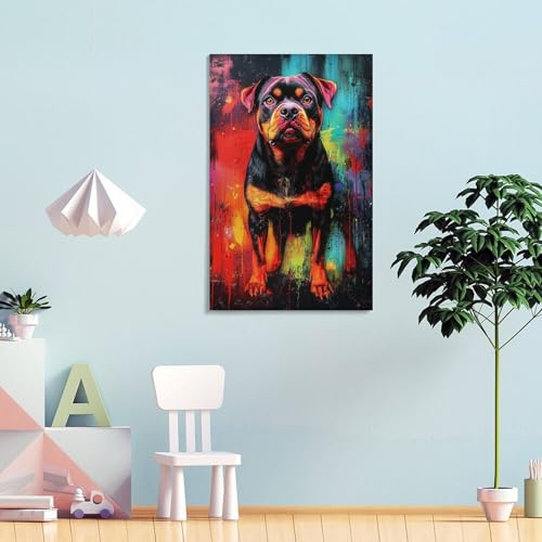 Impression sur toile Rottweiler decoration murale maison grand format