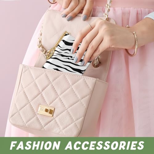 Image of Aiawoxc Credit Card Holder, Small RFID Wallet Slim Leather Card Organizer Case with Zipper and Keychain, Stylish Zebra Print