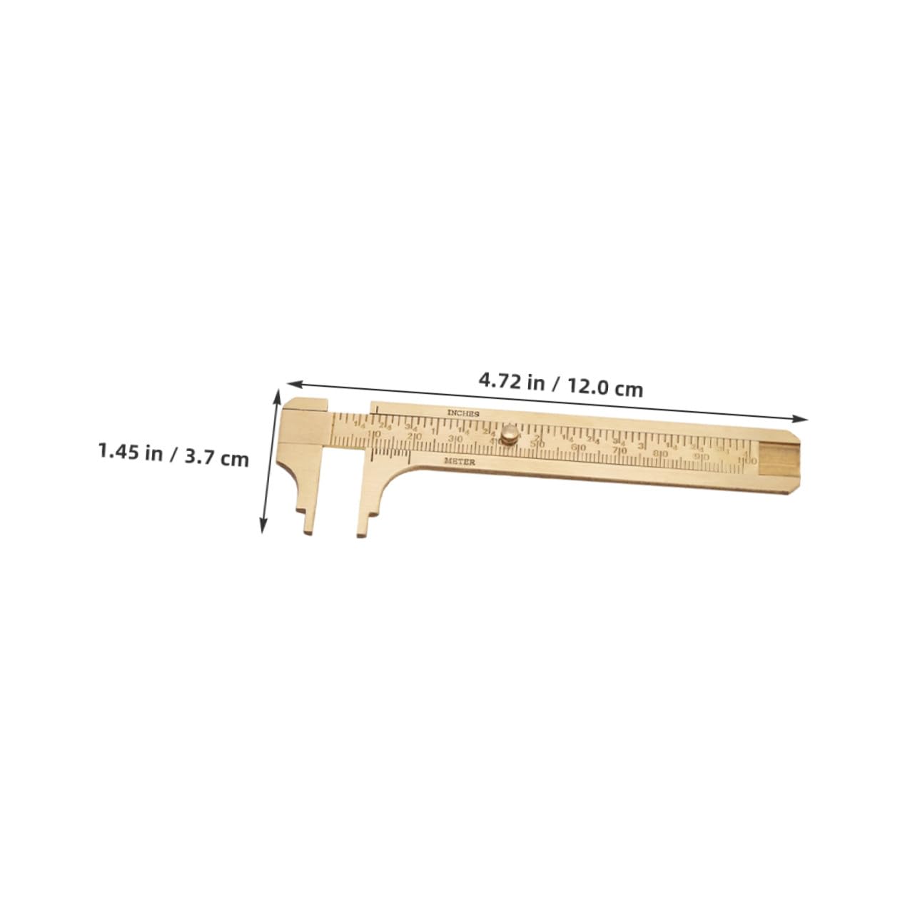 2pcs Brass Caliper Double Scale Vernier Caliper Mini Measuring Tool Pocket Ruler for Jewelry Wire Beads Rings Measurement