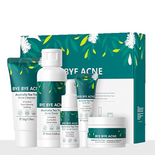 Tea Tree Oil Skin Care Sets & Kits for Women - Face Care Moisturizing Skincare Set- Cleanser, Serum, Toner, Cream, Gel, Acne Treatment Shrink Pore Control - Complete Gift Sets for Teenage Girls Boys