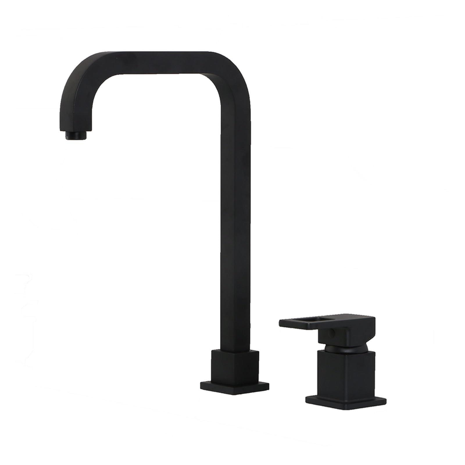 Mitigeur de lavabo traditionnel laiton noir mat double trou pont