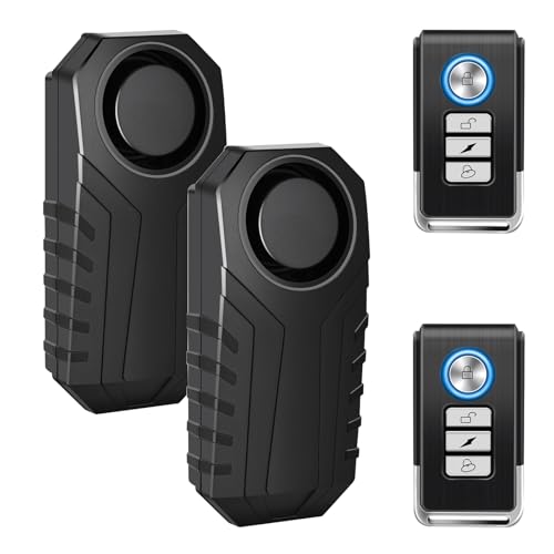 Image of Cruxer Bike Alarm Remote Motion Sensor System, Motorcycle Alarm with Remote, 110dB Loud Anti Theft, Wireless Waterproof Vibration Security Alarm for Vehicle&Car&Trailer-2PK