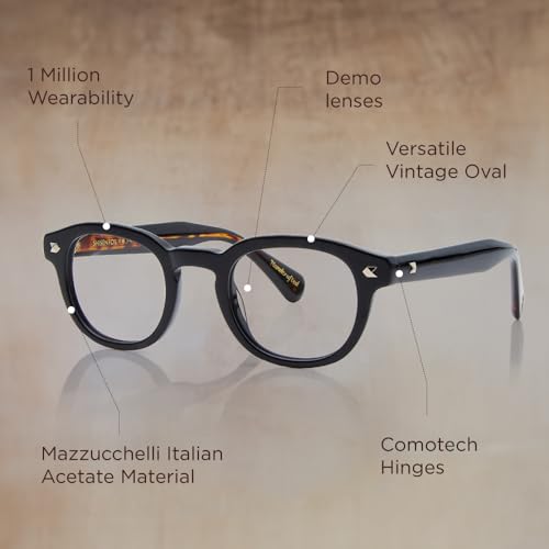 Image of Shisen Fox KITSUNE 2.0 Only Frame With Demo Lens | Oval Classic Eye Frames for Men & Women | Stylish Full Rim Specs Frame for Men | Premium Acetate Spectacles Unisex Fit