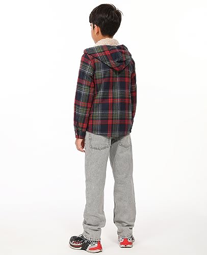 Image of ZENTHACE Boys Sherpa Fleece Lined Flannel Jacket