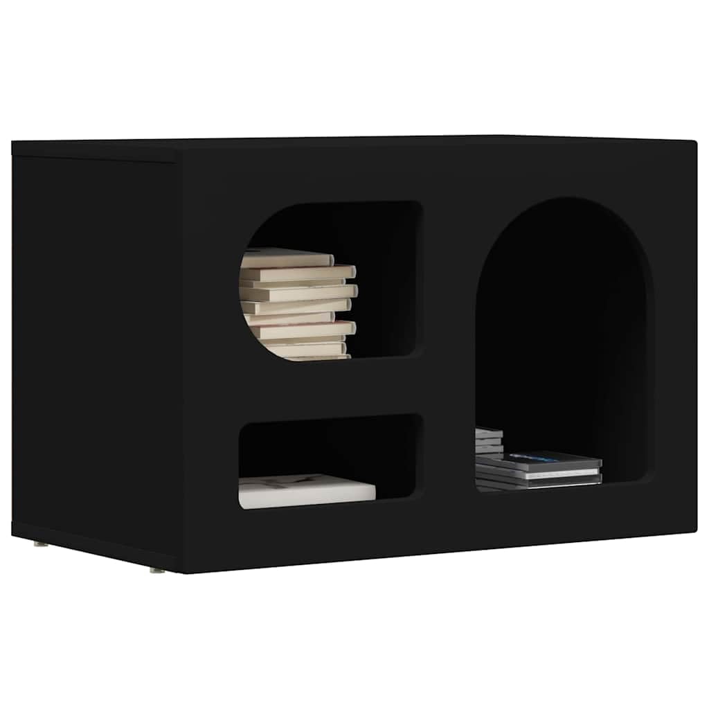 Materiał drewnopochodny Nowoczesny design Stół RTV Czarny 60x35x40 cm