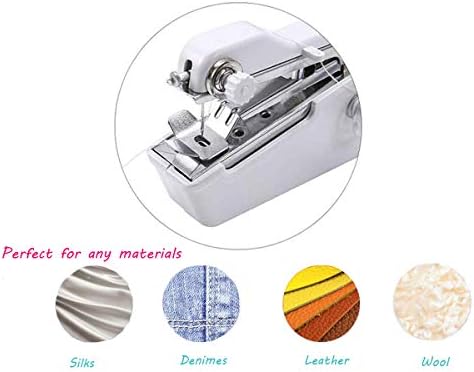 Mini Portable Sewing Machine with 8 Pcs Bobbins,MSDADA Handheld Sewing Machine Electric Stitch Household Tool for Kids Clothing,Fabric, Home Travel Use, Gift for Kids&Adult