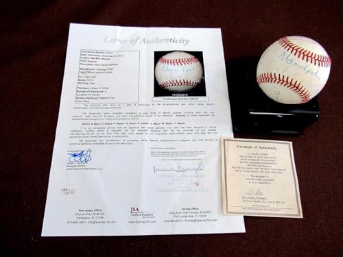 300 Win Spahn Ryan Seaver Wynn Hof Pitchers 8 X Signed Auto Onl Baseball Jsa Loa - Autographed Baseballs