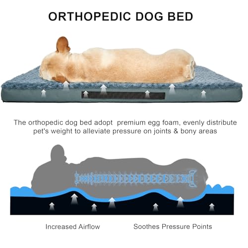 Orthopedic Dog Beds for Crate with Removable Washable Cover Egg-Crate Foam Pet Pad Mat with Anti-Slip Bottom,Waterproof Dog Beds Small Sized,20x16 Inch - Image 3