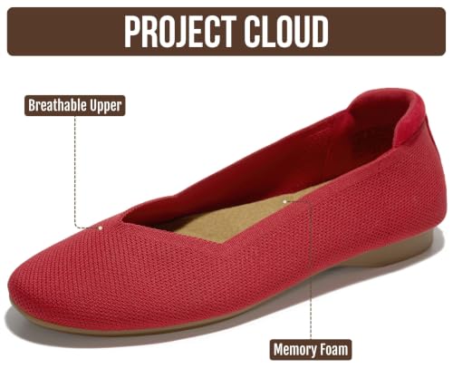 Image of Project Cloud Womens Flats Memory Foam Ballet Flats for Women (Prospect) | Memory Foam Insole and Lightweight Design - Non-Slip Sole Comfortable and Durable Womens Flats for All Occasions