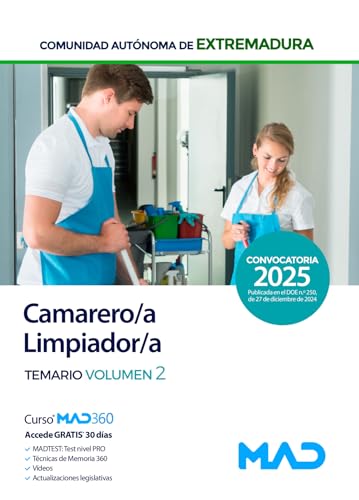 Camarero/a limpiador/a personal laboral grupo v 2 extremadu