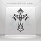 Decal Stickers High Detailed Cross Design Tablet Laptop Weatherproof Sports c (7 X 4.88 in)