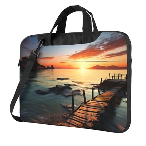 Maletín para portátil 13 pulgadas diseño atardecer en el mar miniatura 1