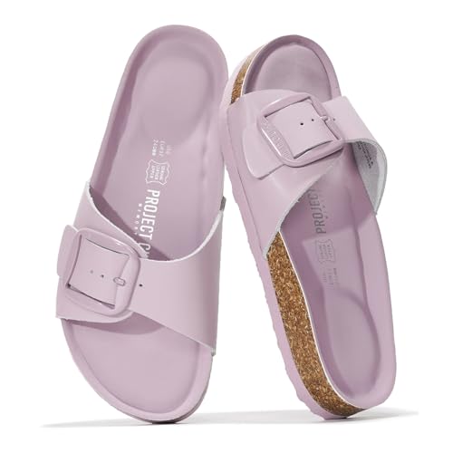 Image of Project Cloud 100% Genuine Leather Sandals Women Dressy Beach Essentials Slides for Women Footwear - Lightweight with Memory Foam Insole Sandals for Women 2026 - Womens Slides