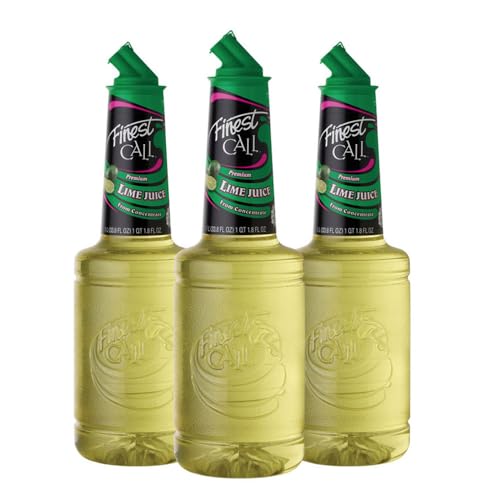 Finest Call Premium Lime Juice Drink Mix, 1 Liter Bottle (33.8 Fl Oz), Pack Of 3