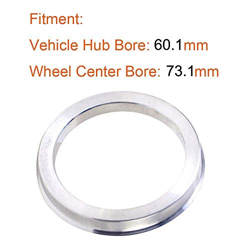 Image of ZHTEAPR 60.1 to 73.1 Wheel Hub Centric Rings OD=73.1mm ID=60.1mm Aluminium Alloy Wheel Hubrings 73.1 to 60.1 4pcs