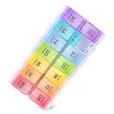Tablettenbox 7 Tage Morgens Abends 14 Fächer Deutsche, Opret Pillendose 7 Tage 2 Fächer, Medikamentenbox 7 Tage Pillenbox Tabletten Wochenbox Tablettendose 7 Tage