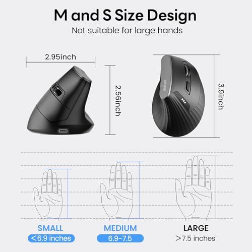 Uineer Vertical Ergonomic Wireless Mouse 2 4GHz 12 Month Battery Life - image 6