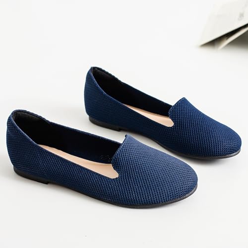 Image of Ataiwee Women's Wide Width Flat Shoes - Casual Round Toe Breathable Plus Size Comfortable Non-Slip Loafers.