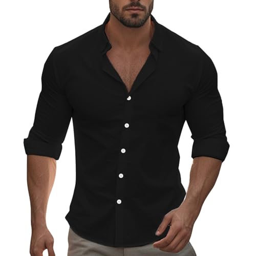 Chemise homme respirant anti-transpiration coupe ajustée manches longues couleur unie