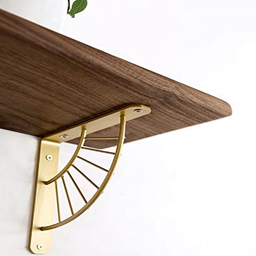 Z Metnal Small Decorative Shelf Brackets, 6 inch Brass Metal Shelves Bracket, Wall Decor - Image 4