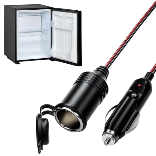 Samuliy Extensión de cargador de coche – Cable de extensión versátil de 12 V para coche, cable de extensión de vehículo para bombas, aspiradoras de coche para coches, motocicletas
